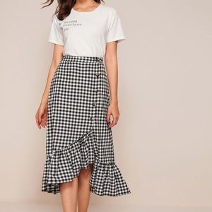 Gingham Print Skirt